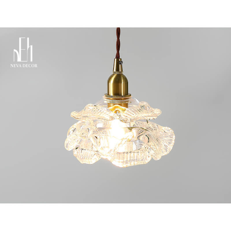 Đèn Thả Hoa Thủy Tinh Cánh Xếp Bắc Âu - Ảnh 3