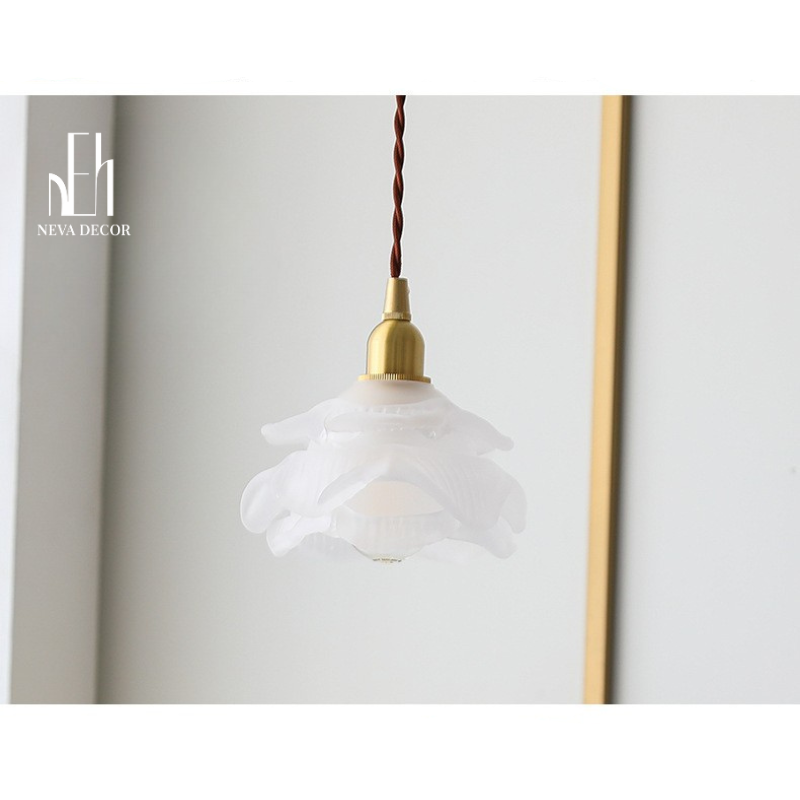 Đèn Thả Hoa Thủy Tinh Cánh Xếp Bắc Âu - Ảnh 5