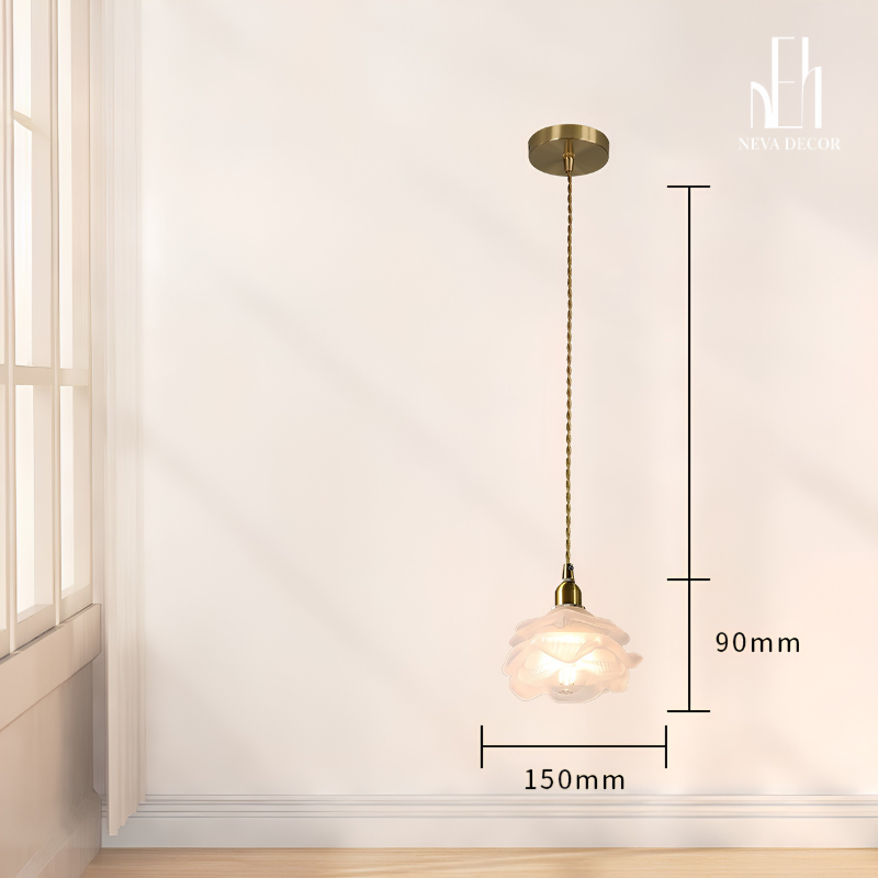 Đèn Thả Hoa Thủy Tinh Cánh Xếp Bắc Âu - Ảnh 6