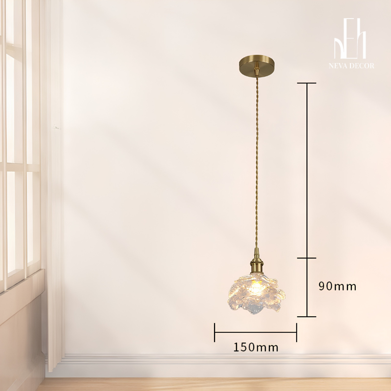 Đèn Thả Hoa Thủy Tinh Cánh Xếp Bắc Âu - Ảnh 7