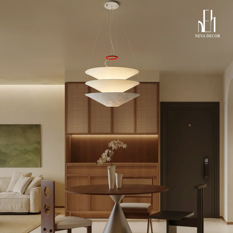 Đèn Thả Giấy Da Cừu Wabi-Sabi 3 Tầng