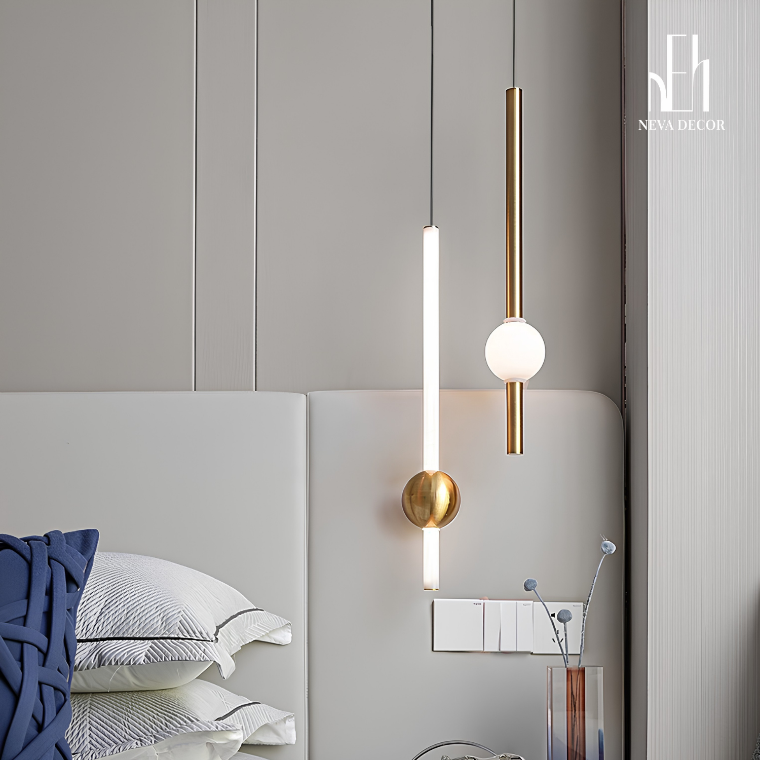 Đèn Thả LED Thanh Dài Bi Cầu Bắc Âu Sang Trọng - Ảnh 2