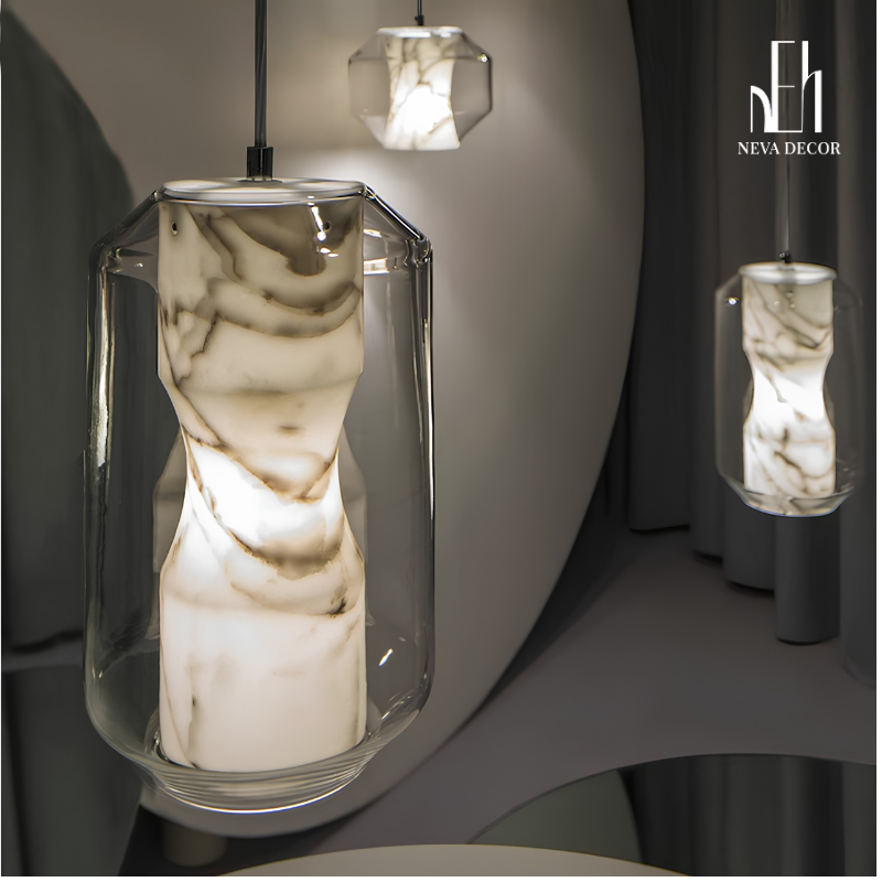 Đèn Thả Trần Marble Glass Cao Cấp - Ảnh 4