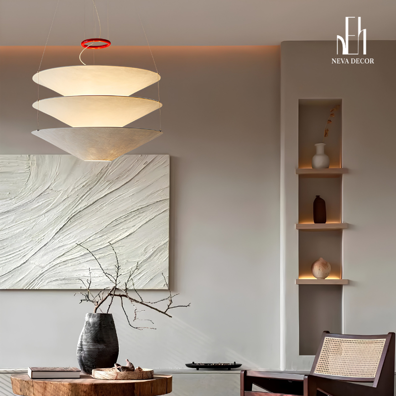 Đèn Thả Giấy Da Cừu Wabi-Sabi 3 Tầng - Ảnh 4