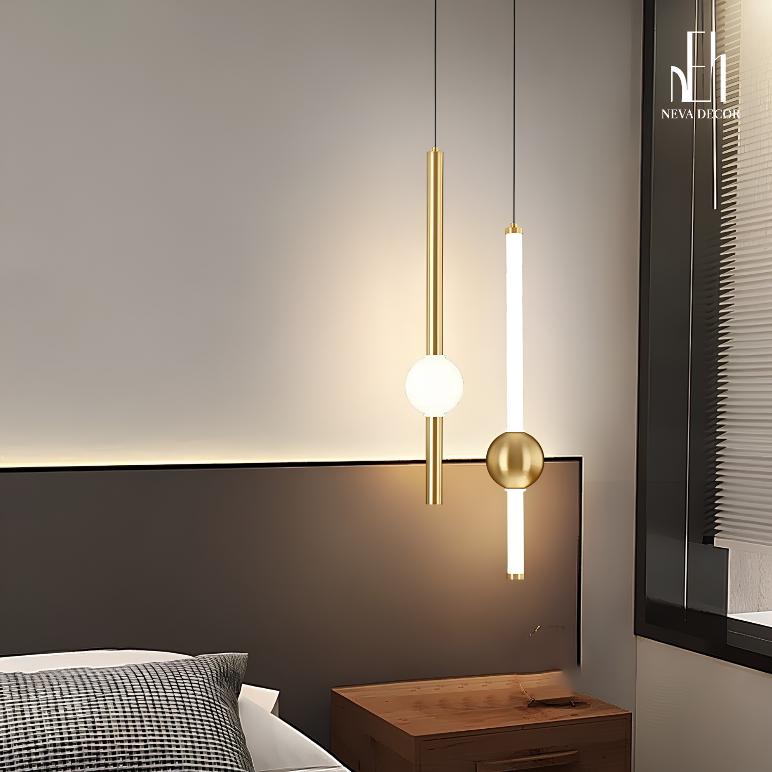 Đèn Thả LED Thanh Dài Bi Cầu Bắc Âu Sang Trọng - Ảnh 7