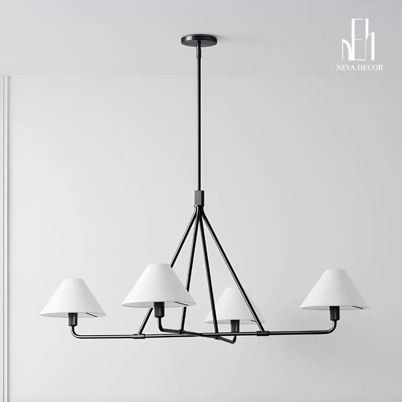 Đèn chùm Hampton chụp vải - Ảnh 6