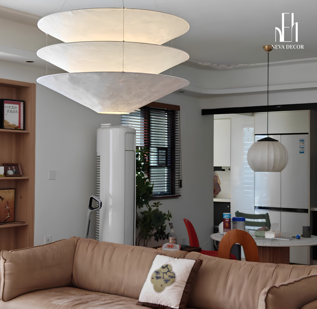 Đèn Thả Giấy Da Cừu Wabi-Sabi 3 Tầng - Ảnh 6