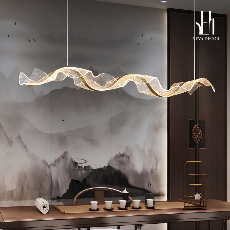 Đèn thả dải lụa Arcrylic nghệ thuật - Ảnh 7