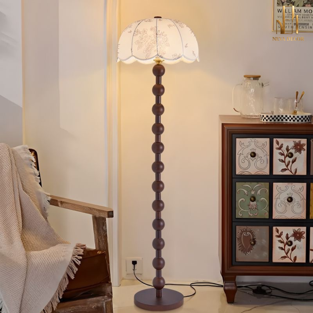Đèn Cây Gỗ Chuỗi Hạt Wooden Pearl
