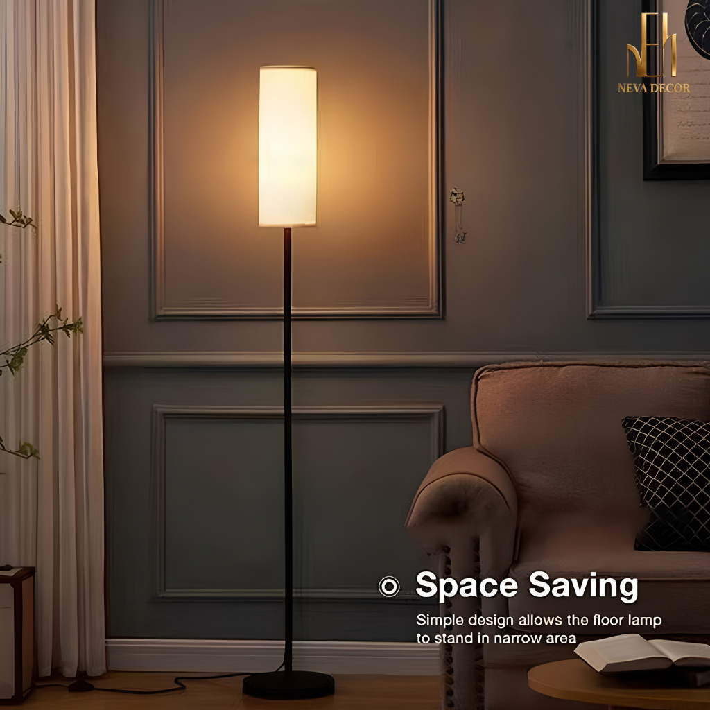 Đèn cây chao vải trụ Retro - Ảnh 3